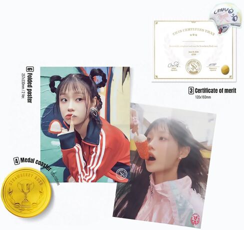 CHUU - 2nd Mini Album [Strawberry Rush] (Strawberry Ver.) CD-R + Certificate of merit + Medal Coaster + Photo card + 2 Extra Photocards in Saudi Arabia