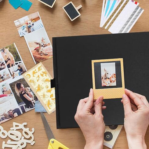 ألبوم سجل القصاصات، سجل قصاصات ألبوم الصور الأسود، 60 صفحة سجل قصاصات DIY مع أغطية، كتاب ذاكرة مقاس 21 × 21 سم، سجل قصاصات صغير لحفلات الزفاف، والأسرة، وأعياد الميلاد in Saudi Arabia