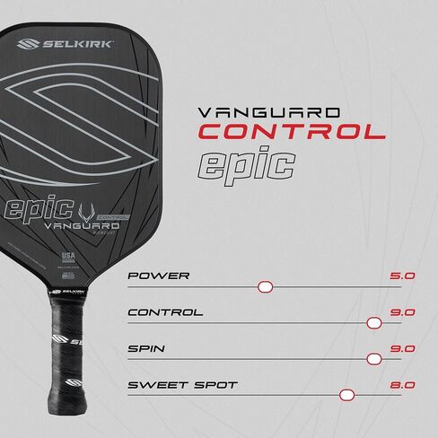2024 Selkirk Vanguard Control Pickleball Paddle | Quad Carbon Fiber Pickleball Paddle with a Polypropylene X5+ 16mm Core | Pickleball Rackets Made in The USA | Invikta Midweight in Saudi Arabia