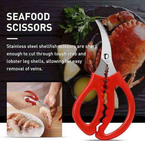 10 Pcs Seafood Tools Set Includes Crab Lobster Crackers, Stainless Steel Crab Forks/Picks, Lobster Shellers and Seafood Scissors, Nut Cracker Set for Crab Leg Crackers Tool in Saudi Arabia