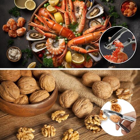 10 Pcs Seafood Tools Set Includes Crab Lobster Crackers, Stainless Steel Crab Forks/Picks, Lobster Shellers and Seafood Scissors, Nut Cracker Set for Crab Leg Crackers Tool in Saudi Arabia