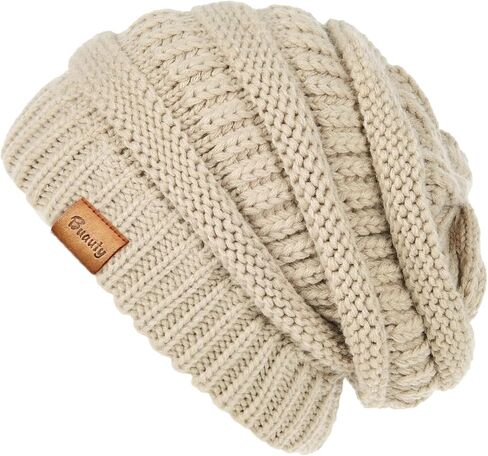 Slouchy Beanies for Women Cable Knit Winter Hats Ladies Gifts Chunky Skull Cap Thick Warm Stocking Caps for Cold Weather in Saudi Arabia