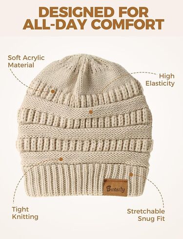 Slouchy Beanies for Women Cable Knit Winter Hats Ladies Gifts Chunky Skull Cap Thick Warm Stocking Caps for Cold Weather in Saudi Arabia