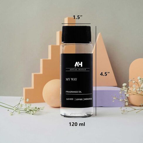 Hotel Scents My Way 50mL Essential Oil Scent Diffusers - Antal Hayat - Home Luxury Scents - Lemon, Comforting Sandalwood, Warm Cedarwood & Pretty Iris - Diffuser Oil Blends for Aromatherapy in Kuwait