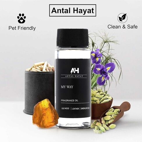Hotel Scents My Way 50mL Essential Oil Scent Diffusers - Antal Hayat - Home Luxury Scents - Lemon, Comforting Sandalwood, Warm Cedarwood & Pretty Iris - Diffuser Oil Blends for Aromatherapy in Kuwait