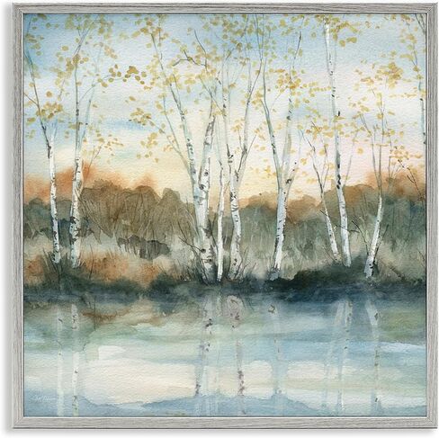 Stupell Industries Birch Tree Reflections Quaint Lake Clearing Landscape Framed Wall Art, Design by Carol Robinson in Saudi Arabia
