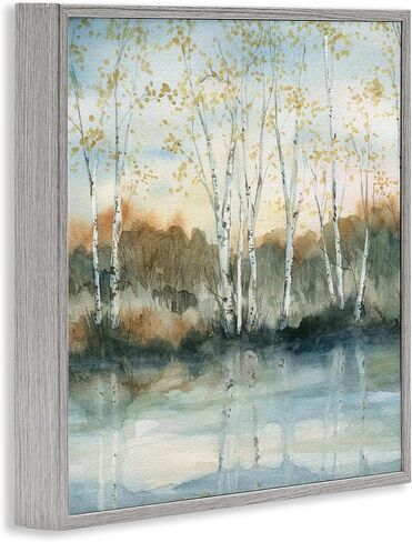 Stupell Industries Birch Tree Reflections Quaint Lake Clearing Landscape Framed Wall Art, Design by Carol Robinson in Saudi Arabia