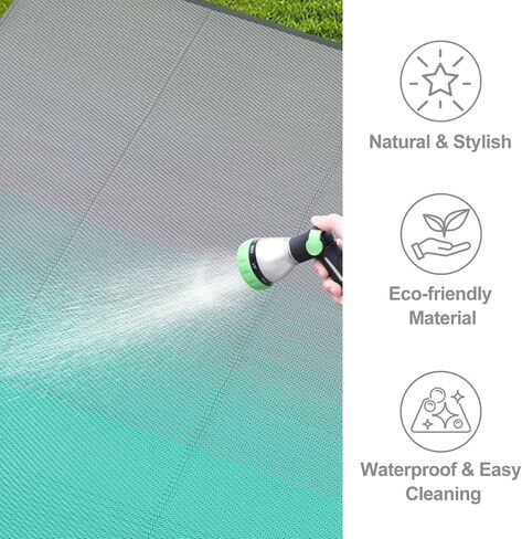 Lahome Waterproof Outdoor Rugs for Patios 5x8, Reversible Camping Rug for Tent Plastic Straw Large Indoor Outdoor Carpet for Rv,Beach, Backyard, Balcony, Deck, Porch,Blue-Grey in Kuwait