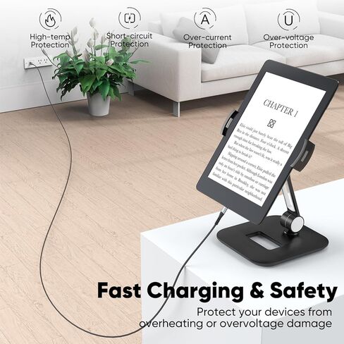 كابل FEMORO Micro USB بطول 6 أقدام، كابل USB من النوع A إلى Micro USB 2.0 لنقل البيانات والشحن سلك Android مضفر بقوة 12 وات متوافق مع MicroUSB Kindle للهواتف الذكية اللوحية ومكبر صوت بلوتوث MP3 in Kuwait