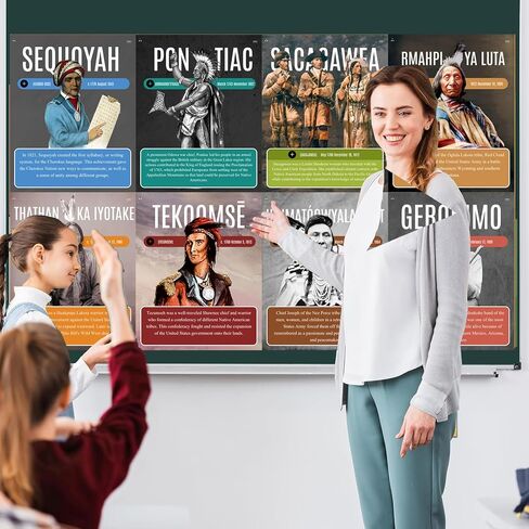 Dreasmt Native American Heritage Month History Posters Set, American Indian History Month Posters for Native American Heritage Month Bulletin Board Classroom Decorations in Kuwait
