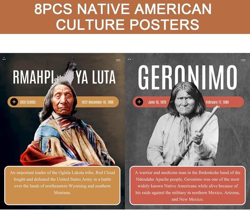 Dreasmt Native American Heritage Month History Posters Set, American Indian History Month Posters for Native American Heritage Month Bulletin Board Classroom Decorations in Kuwait
