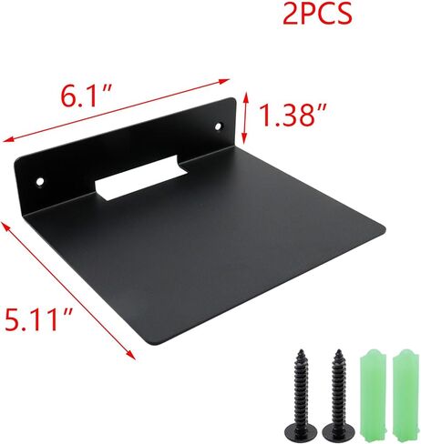 T Tulead المعادن العائمة الجرف جدار الجرف المتكلم حامل أسود عرض الرف رفوف الزاوية العائمة 2PCS لمكبرات الصوت والنباتات والهدايا التذكارية in Kuwait