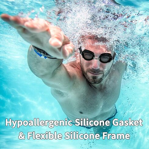 Water Gear No-Leak Anti-Fog Swim Goggles - Adjustable Durable Split Headband and Nose Strap - with UV Protection in Saudi Arabia
