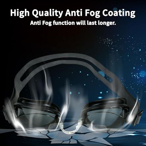 Water Gear No-Leak Anti-Fog Swim Goggles - Adjustable Durable Split Headband and Nose Strap - with UV Protection in Saudi Arabia