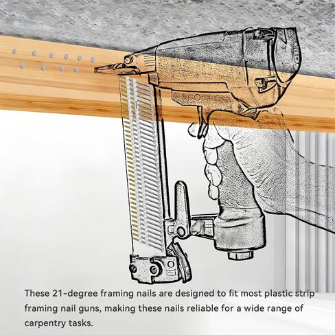 2 Inch x 0.113 Inch 21 Degree Framing Nails 1000 Count Galvanized Ring Shank For Use in All Pressure Treated Lumber in Saudi Arabia