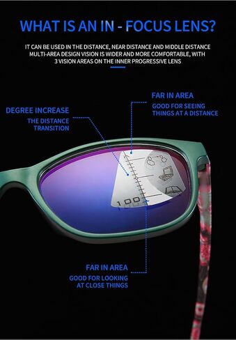 PLOPLO Progressive Multifocal Multifocus Glasses+Anti Blue Light Blocking Computer Reader in Saudi Arabia