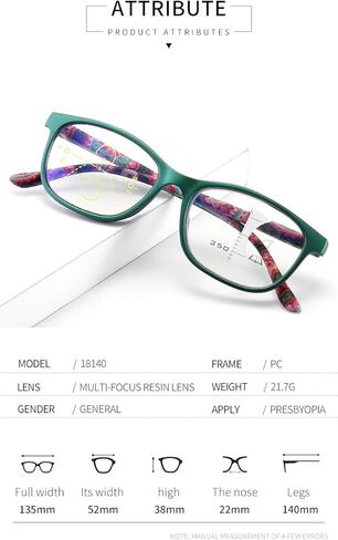 PLOPLO Progressive Multifocal Multifocus Glasses+Anti Blue Light Blocking Computer Reader in Saudi Arabia