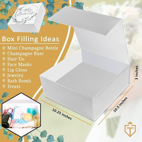 Tavenly Will You Be My Bridesmaid Proposal Box - هدايا اقتراح العروسة - صناديق بأغطية للهدايا - أفكار هدايا للنساء ودعوات قبيلة العروس - يوم زفاف شخصي فارغ - صندوق واحد in Saudi Arabia