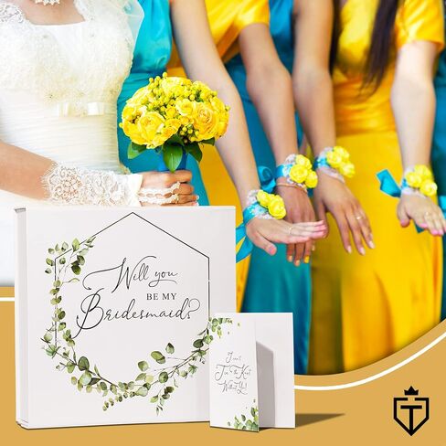 Tavenly Will You Be My Bridesmaid Proposal Box - هدايا اقتراح العروسة - صناديق بأغطية للهدايا - أفكار هدايا للنساء ودعوات قبيلة العروس - يوم زفاف شخصي فارغ - صندوق واحد in Saudi Arabia