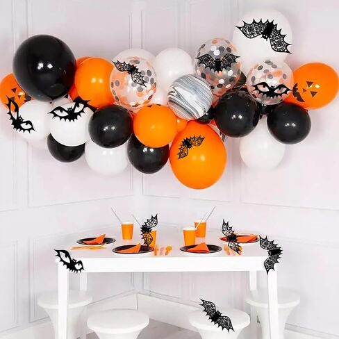 24Pcs Halloween Bats Decorations 3D Bat Stickers for Halloween Wall Decor Hollow Out Black Bats Design Scary Halloween Wall Decals PVC Bat Window Cling Stickers for Home Room Kitchen Decoration in Saudi Arabia