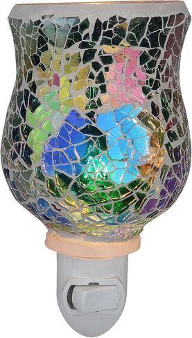 RELAXUS Aroma Sparkle Mosaic Glass Night Light Diffuser for Essential Oils and Wax Melts - Available in Pink and Blue in Saudi Arabia