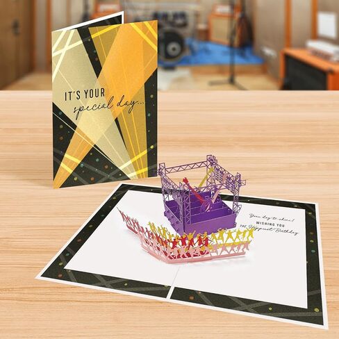 Birthday Pop Up Greeting Card – Music Note Art Design and 3D Electric Guitar Card for Music Lovers (1 Card with Envelope) in Saudi Arabia