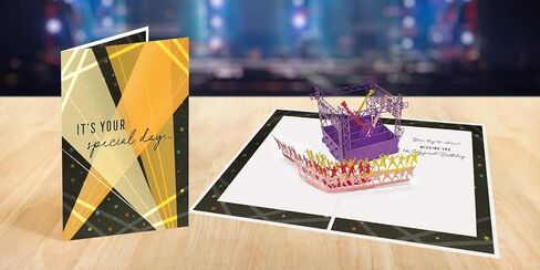 Birthday Pop Up Greeting Card – Music Note Art Design and 3D Electric Guitar Card for Music Lovers (1 Card with Envelope) in Saudi Arabia
