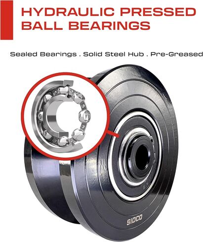 4 Inch V-Groove Wheel - Solid Steel - Sliding Gate Wheel – Heavy Duty –Track Wheel - Metal Gate Wheel - Inverted V Shape Wheel for Slide Gates with Bolt V Groove in Saudi Arabia