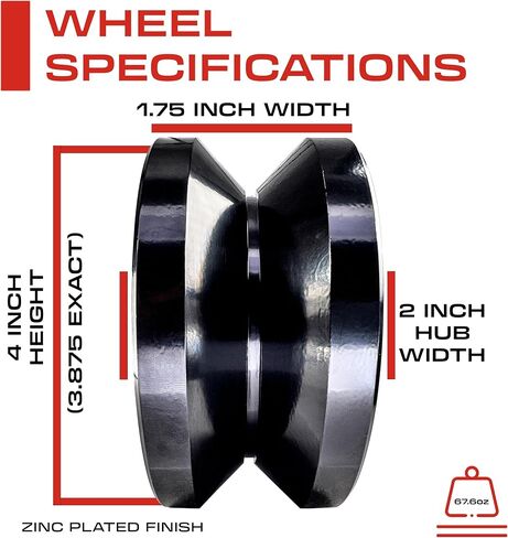 4 Inch V-Groove Wheel - Solid Steel - Sliding Gate Wheel – Heavy Duty –Track Wheel - Metal Gate Wheel - Inverted V Shape Wheel for Slide Gates with Bolt V Groove in Saudi Arabia