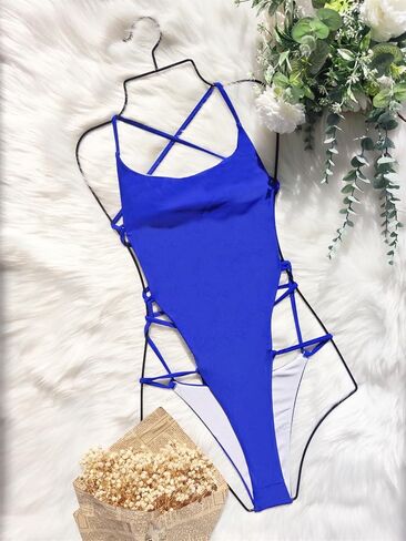 Women Sexy Thong One Piece Swimsuit Female Bather Swimwear Bathing Suit Swim Beach Bikini in Saudi Arabia