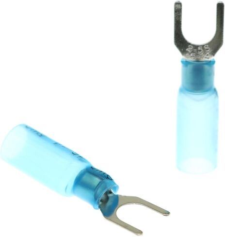 100PCS M6 Round #1/4 Blue Marine Grade Heat Shrink Ring Connectors AWG16-14 Gauge Tinned Red Copper Ring Terminals Connectors in Saudi Arabia
