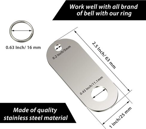 4 Pieces Motor Bell Hangers and 4 Pieces Split Rings, Fits for Any Bell (Black) in Saudi Arabia