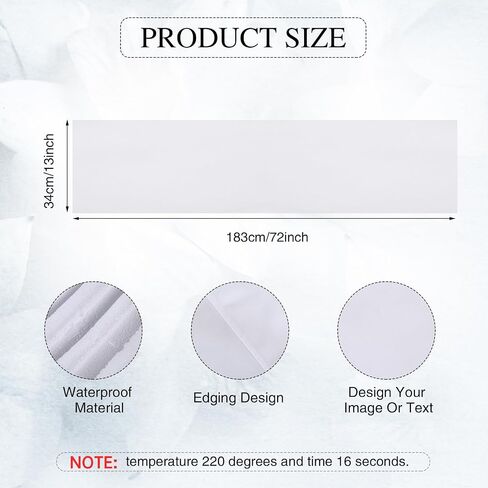 1 Pcs Sublimation Table Runner Heat Transfer 36 x 72 Inch Table Cover Waterproof White Table Runner Machine Washable Twill Blanks Table Banner for Birthday Wedding Party Banquet Restaurant in Saudi Arabia