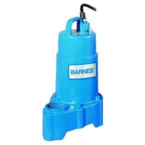 Barnes 119331 Model EP72X Submersible Sump Pump - High-Efficiency for Residential Use, Cast Iron Vortex Impeller, 3/4 HP, 90 GPM, 20' Waterproof Cord, 9"x9"