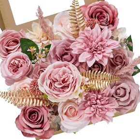 Serwalin Wedding Flowers Orange Flowers for Decoration, Artificial Flowers Fall Centerpieces Wreath Decor Autumn Floral Arrangements, Fake Flowers Boho Decor DIY Terracotta Flowers Box Set