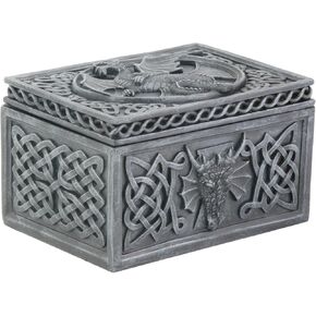 Dragon Celtic Jewelry Box Collectible Tribal Container Sculpture