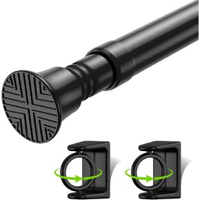Black Tension Rod 18-36 Inch Small Tension Rods Tension Curtain Rod Short Spring Rod