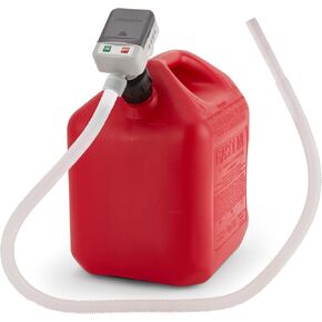 Fuel Transfer Pump for Gas Can with Precision Auto-Shutoff Nozzle | Fast 2.4GPM Flow Rate, Long 51" Hose, 4 AA Battery Power & 3 Fuel Adapters for Gasoline, Kerosene, Diesel & Non-Potable Water