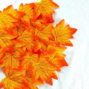 Fall Artificial Maple Leaf-100pcs Red Fake Fall Leaf Artificial Maple Leaf Decoration for Autumn Home Weddings Party and Fall Thanksgiving Decorations 3.86inch