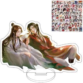 JinYu Acrylic Cardboard Cutouts Tian Guan Ci Fu Xie Lian Hua Cheng Stand Figure Model Stand Desk Decor and 10pcs Stickers for Fans