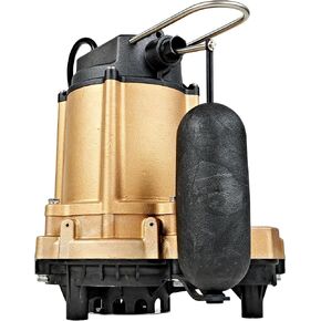 Little Giant 6EC-CIA-RF 1/3 HP, 115 Volt, 3180 GPH Automatic Submersible Cast Iron Sump/Effluent Pump with Cast Iron Base, Piggy-back Tethered Float Switch and 20-Ft. Cord, Blue, 506858