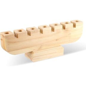 Sliner Kwanzaa Kinara Candle Holder Candle Handmade Wooden Holder for Table Taper Candles Candlesticks Decorations (Mixed Color)