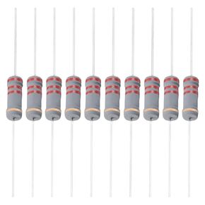 YOKIVE 50 PCS Carbon Film Resistors, 2W 2.2K Ohm 5% Tolerances Resistor, Good for DIY Electronic Projects (4 Color Band, 2.46x0.19-Inch)