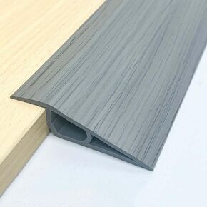 Floor-Transition-Strip-Door-Threshold-Ramp 72 inch, Threshold 3/4~4/5 in, Thresholds Ramps for Doorways, Edge-Reducer Vinyl-Transition-Strip for Door/Floor (Gray Wood Grain, 72 in)
