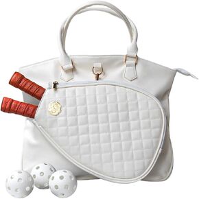 Ember & Co. The Nantucket Tote - Large Pickleball Paddle Shoulder Bag, Pickleball Tote Bag with Zipper & Shoulder Strap for Pickleball Racquet, Pickleball Bag for Women Men