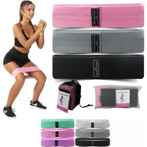 Resistance Bands - Exercise Workout Bands with Non-Slip Design - Set of 3 Levels - for Legs, HIPS & Glutes - B2U Fitness