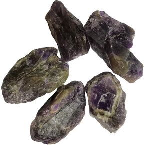 Amethyst Natural Rough Stones Crystal Large Raw Crystals Bulk 1.5-2inch Healing Gemstones for Reiki Healing Tumbling Fountain Rocks (Green Fluorite)