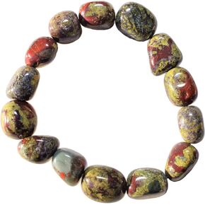 Zenergy Gems Charged Natural Dragon's Blood Jasper Bracelet + Selenite Charging Heart Included