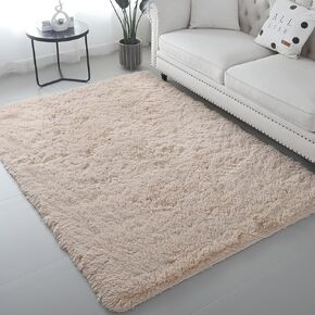 Area Rugs 8x10 for Living Room Bedroom, Large Modern Indoor Fuzzy Shaggy Carpet Shag Rugs Kids Girls Boys Classroom Nursery Dorm Room, Black
