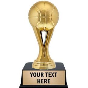 Crown Awards Basketball Trophies with Custom Engraving, 6" Personalized Gold Basketball Trophy On Black Base Prime